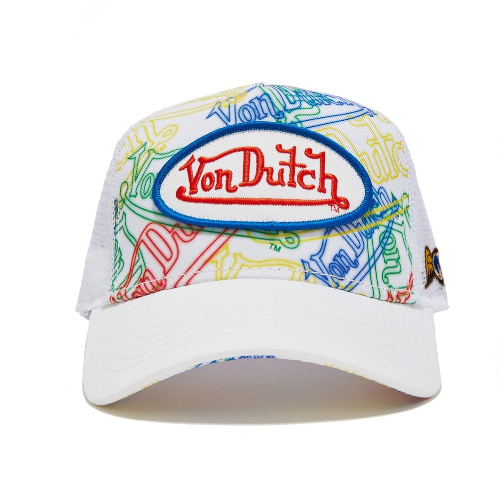 Von Dutch Neon Logo White Trucker Hat NEW With Tag Sold Out